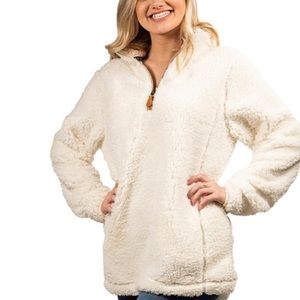 Medium Simply Southern Pullover Sherpa in Cream